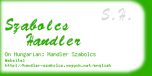 szabolcs handler business card